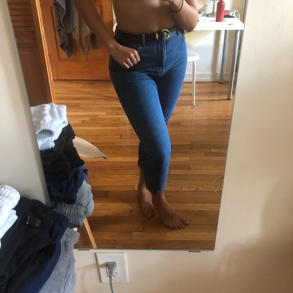 Zara Mom Jeans Dark Wash